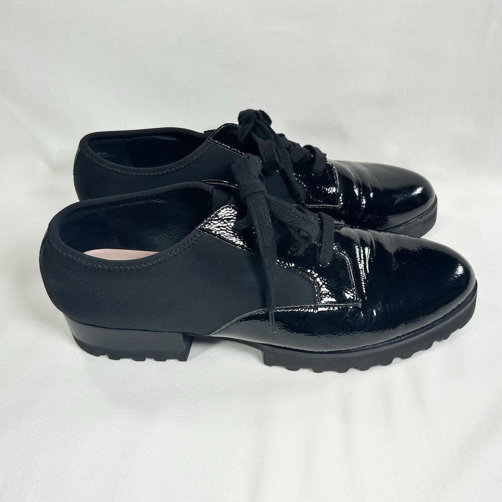 Donald Pliner Elee Lug Sole Platform Oxford Shoes Lace Up Black Leather Size 9.5